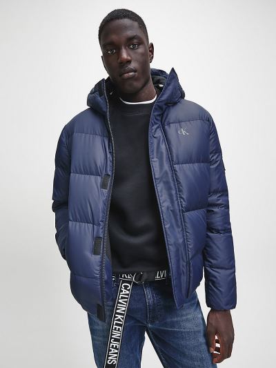 Calvin Klein Ruhák HU932252 | Calvin Klein Recycled Polyester Down Férfi Pufi Dzseki Sötétkék